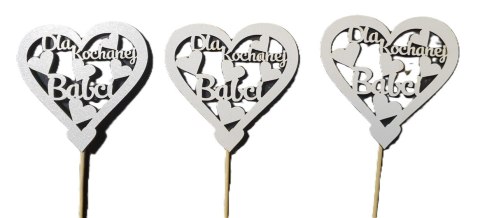 Serce na piku 3szt Dla Kochanej Babci