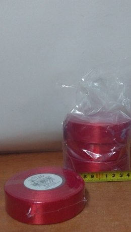 Wstążka satynowa 25mmx32m CZERWONA 4szt. | AX25-08