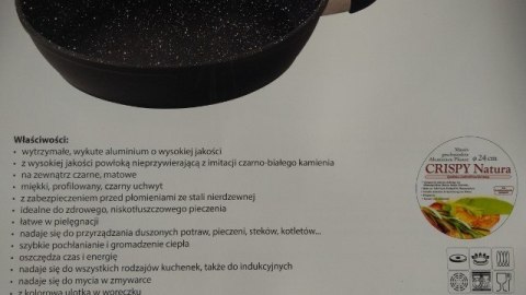 Patelnia aluminiowa 24cm CRISPY NATURAL NEW