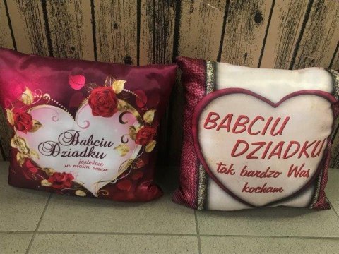 Poduszka BABCIA i DZIADEK kolor wspólna 35x35