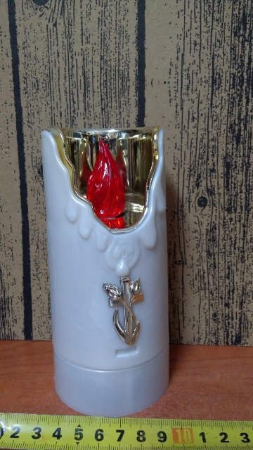 Świeca led z lustrem czerwony płomień | Z-SC