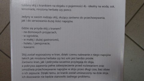 Słój z kranikiem 4l na stojaku