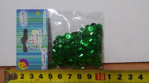 Cekiny 12szt. metalizowane ZIELONE 8mm 10g | MT-6589