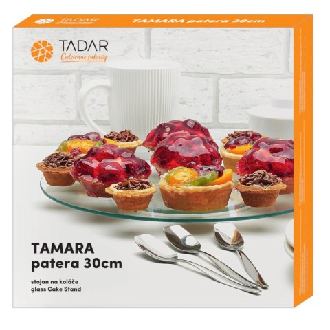 Patera szklana okrągła obrotowa 30cm TAMARA