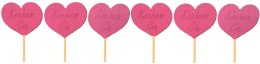 Piki serce czerwone 6szt KOCHAM CIĘ 15cm