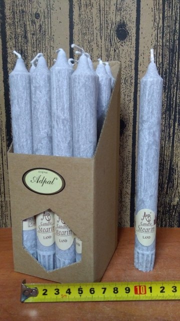 Świeca stearynowa 16szt. STALOWE MAGNOLIE 200/21mm