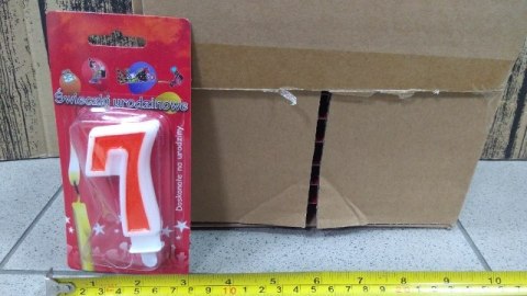 Świeczka 24szt. cyfra CZERWONA ,,7''