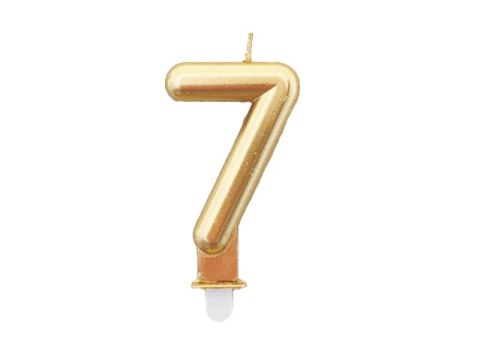 Świeczka 24szt. cyfra złota ,,7''