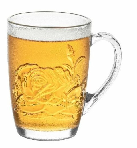 Kubek szklany 6szt. RÓŻA 415ml
