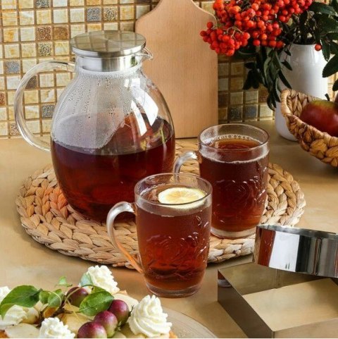 Kubek szklany 6szt. RÓŻA 415ml