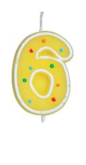 Świeczka 12szt. urodziny ''6'' KROPKI