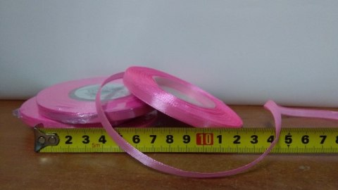 Wstążka satynowa 6mmx32m RÓŻOWA 4szt AX06-13