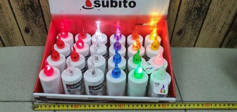 Znicz led 24szt. mix kolorów SUBITO S1
