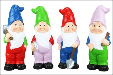 Figura ogrodowa krasnal 49cm 4 wzory ceramika