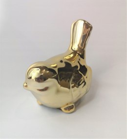 Figurka ceramiczna ptaszek złoty 10 x 5,5 x 8cm | DKC994-24