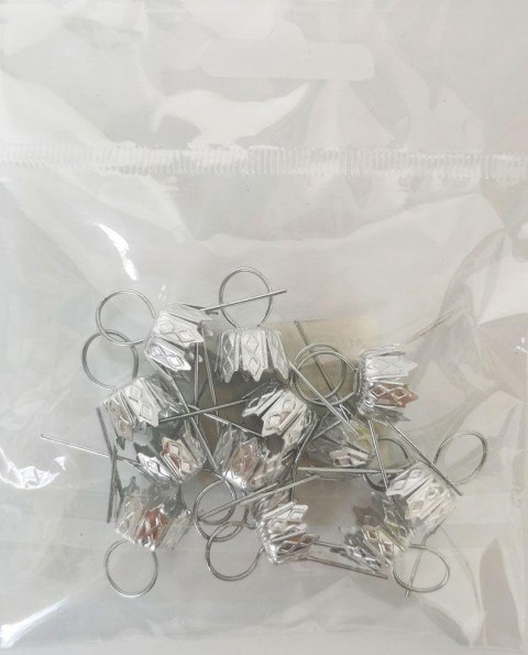 Zawieszki do bombek 12mm srebrne 12szt - ZW-4423