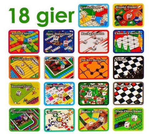 Zestaw gier 18 w1 gra planszowa szachy | GR0081