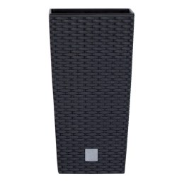 Doniczka RATO SQUARE 32,5x32.5 cm wys. 61cm ANTRACYT rattan + wkład