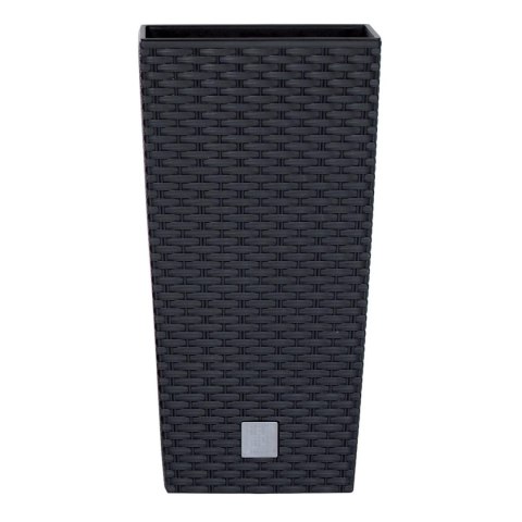 Doniczka RATO SQUARE 32,5x32.5 cm wys. 61cm ANTRACYT rattan + wkład