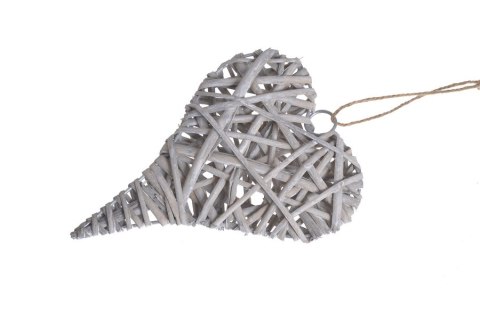 Serce wiklinowe plecione 20 x 15 cm szary 129CAN61099-1G