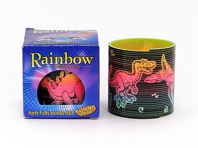 Sprężynka tęczowa dino 6,5x6,5cm