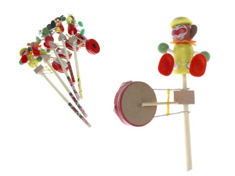 Zabawka drewniana ZWIERZAK potrząsający bębnem 30 cm NT0925