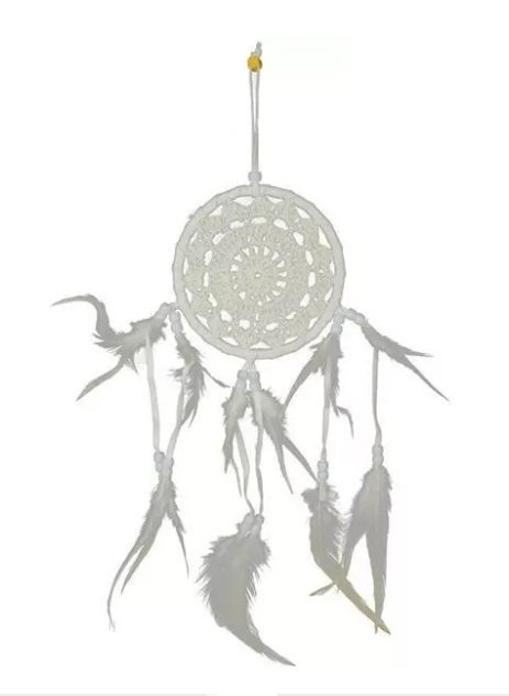 Łapacz snów biały 12cm koronka