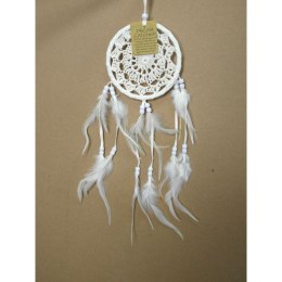 Łapacz snów biały 12cm koronka
