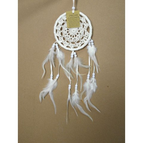 Łapacz snów biały 12cm koronka