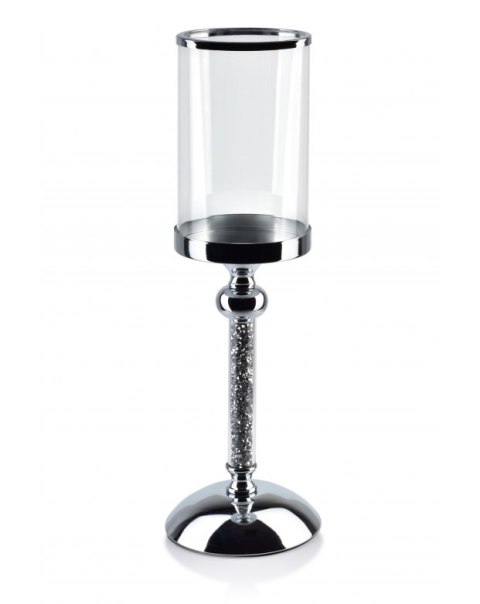 Świecznik chantal srebrny 37,5x12cm | HTRD6886