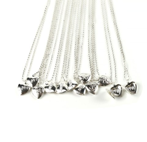 Naszyjnik 12szt serce otwierane B-2358