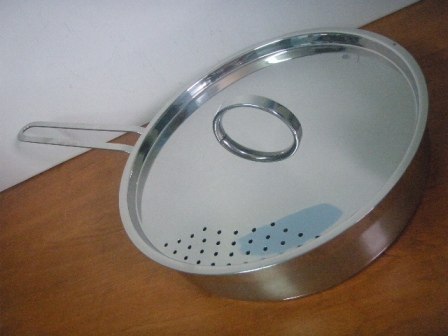 Patelnia rondel stal z pokrywką grube dno 24cm 2,8l CONSUS | 007M