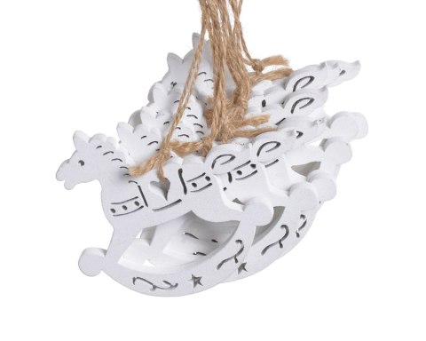 Koń na biegunach zawieszka biała 8szt. 129CAN9298W