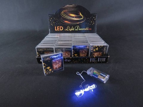 Lampki sznur świecący led 2m 20 led kolor zimny biały