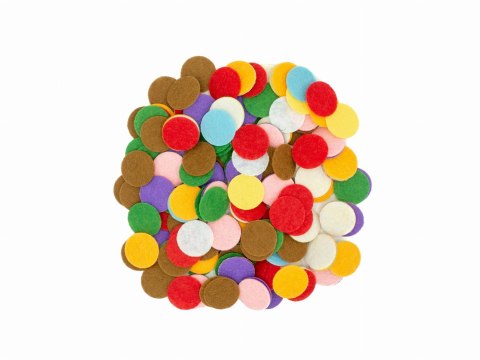 Kółka filcowe mix kolorów 1-3cm 120szt KF-6524