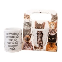 Kubek ceramiczny w ozdobnym opakowaniu z napisem 