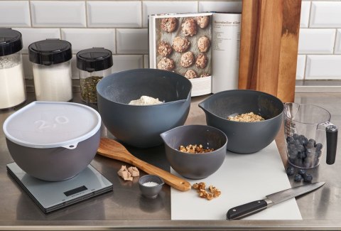 Miska do mieszania z pokrywką 3l biała | 2514