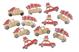 Ozdoby z drewna- autka w paczce 12szt/pacz 208CAN18A0902