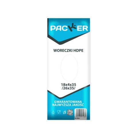 Woreczki torebki HDPE 26x35 (18x4x35) cm Atestowane PACKER