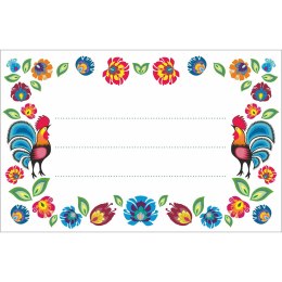 Etykiety samoprzylepne wzór folk 85/55mm 20szt. | 660058