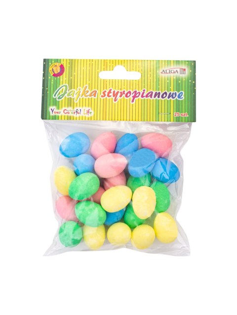 Jajka styropianowe kolorowe op. 25 szt. | WPJ-5748