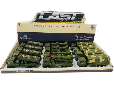 Pojazd 12szt. wojskowy metalowy 13x8x5cm