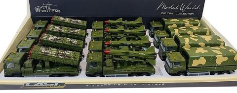 Pojazd 12szt. wojskowy metalowy 13x8x5cm