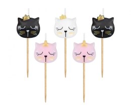 Świeczki pikery drewniane Kotek, 5 szt. PF-SPKI