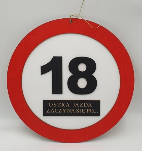 Znak urodzinowy 36cm 18-nastka