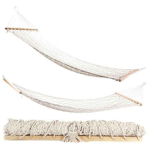 Hamak ogrodowy sznurkowy ze stelażem bujak siatka 01285