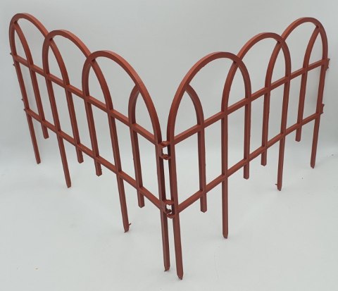 Płotek ogrodowy plastikowy terakota - komplet 7 przęseł - 3,15mb.