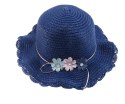 Kapelusz damski młodzieżowy z 3 kwiatkami