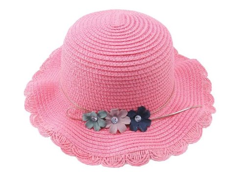 Kapelusz damski młodzieżowy z 3 kwiatkami