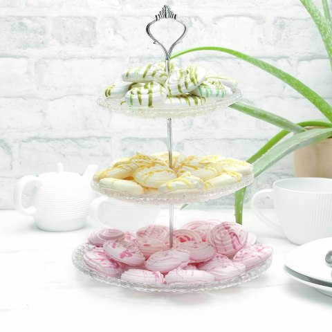 Patera szklana Tadar Catalina okrągła trzypoziomowa 15/20/25cm